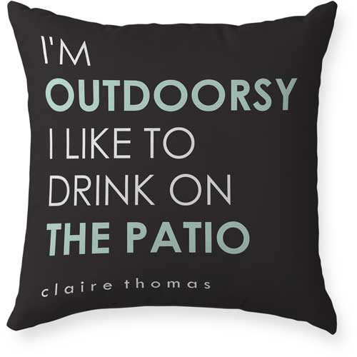 I'm Outdoorsy Outdoor Pillow, 18x18, Single Sided, Gray