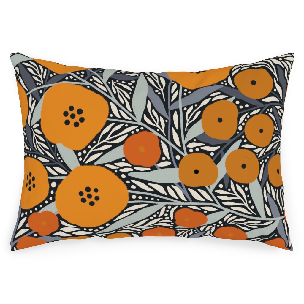 Eloise Floral Orange Outdoor Pillow Shutterfly