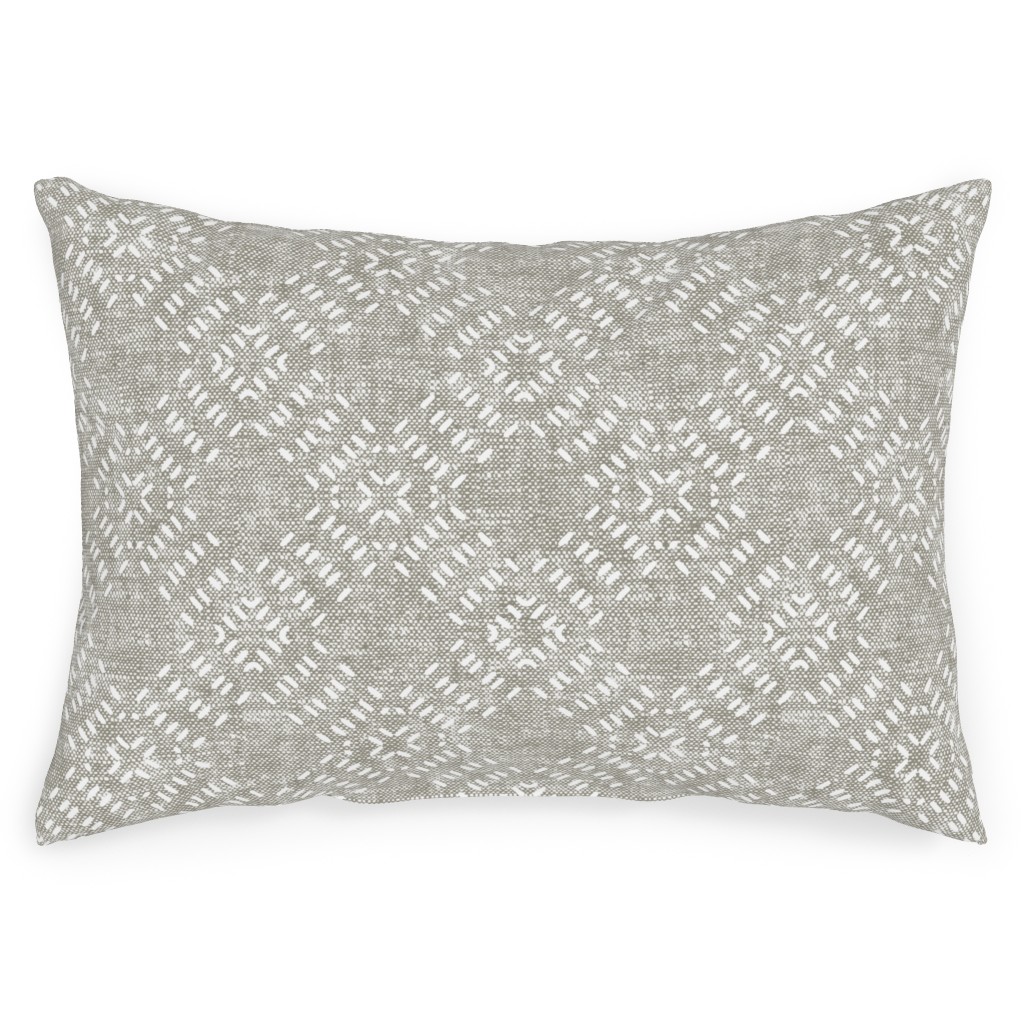 Modern Farmhouse Tile - Neutral Outdoor Pillow, 14x20, Single Sided, Gray