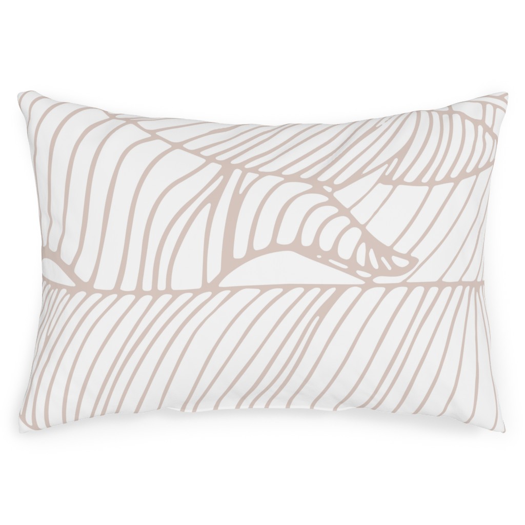 Banana Leaf - Blush Outdoor Pillow, 14x20, Single Sided, Beige