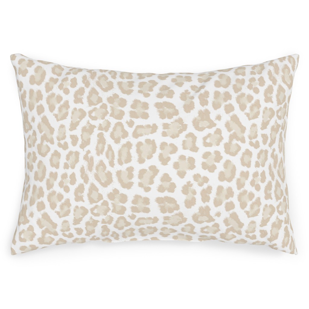 Natural Leopard - Beige Outdoor Pillow, 14x20, Single Sided, Beige