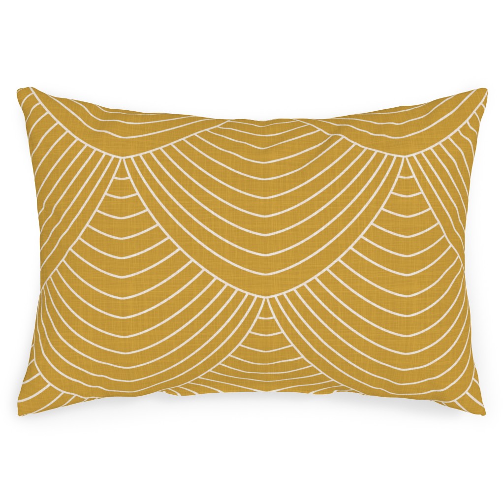 Gabrielle - Yellow Outdoor Pillow, 14x20, Double Sided, Yellow