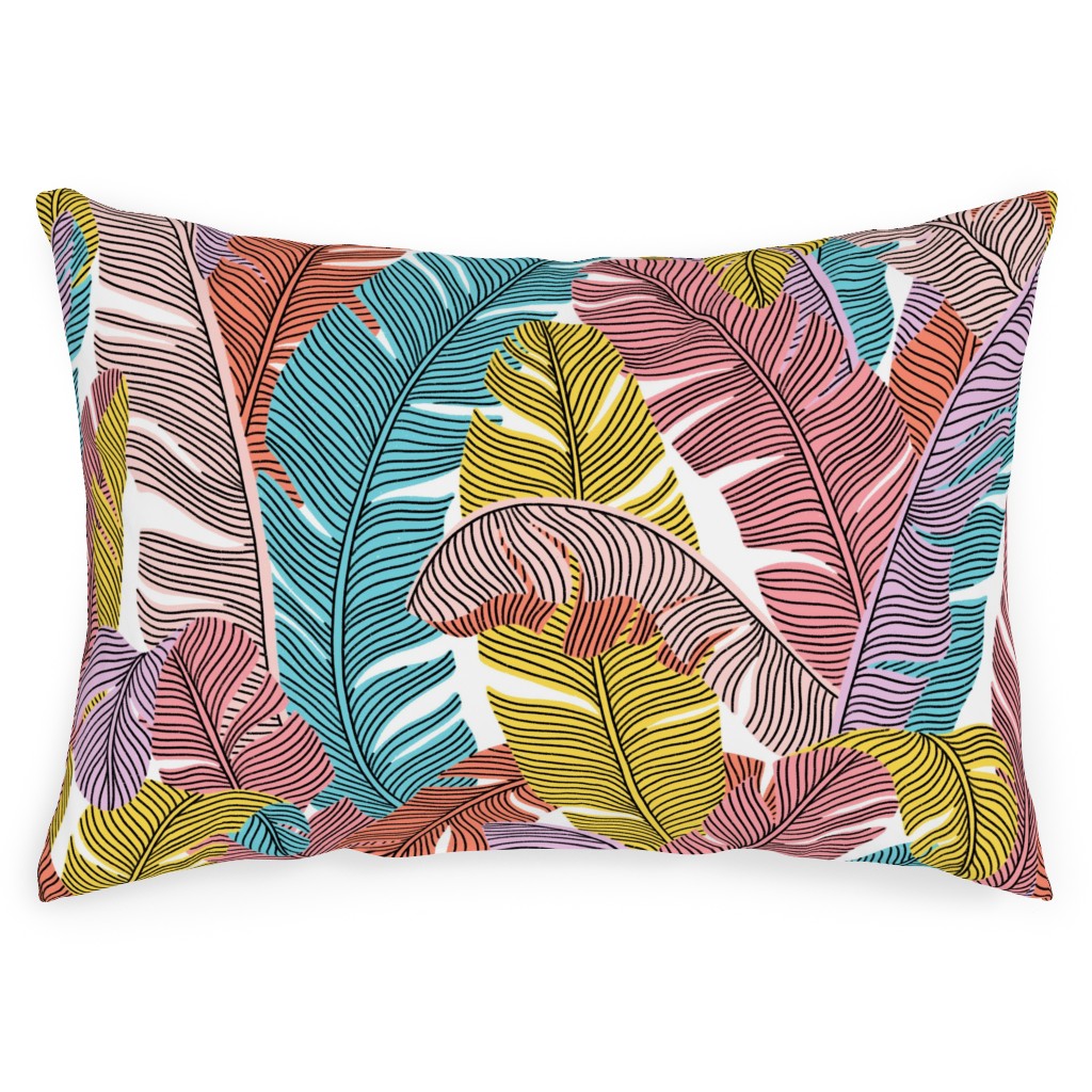 Always on the Bright Side - Multi Outdoor Pillow, 14x20, Double Sided, Multicolor