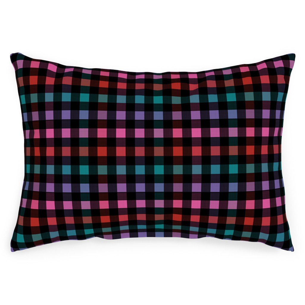 Picnic Plaid Outdoor Pillow, 14x20, Double Sided, Multicolor