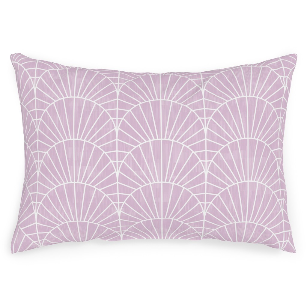 Art Deco Fields - Lavender Outdoor Pillow, 14x20, Double Sided, Purple
