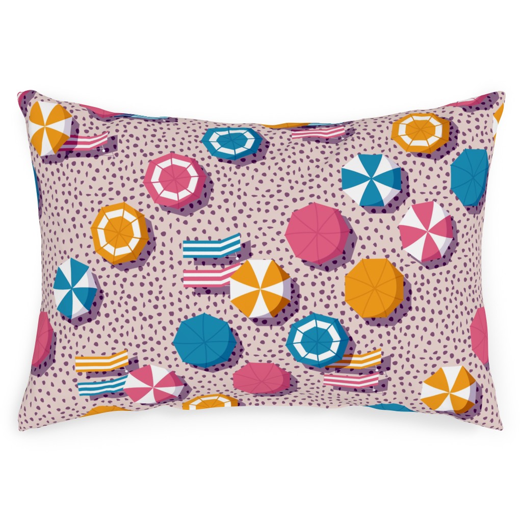 My Summer Vacay - Pink Outdoor Pillow, 14x20, Double Sided, Pink