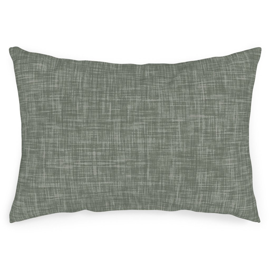 Vintage Linen Outdoor Pillow, 14x20, Double Sided, Green