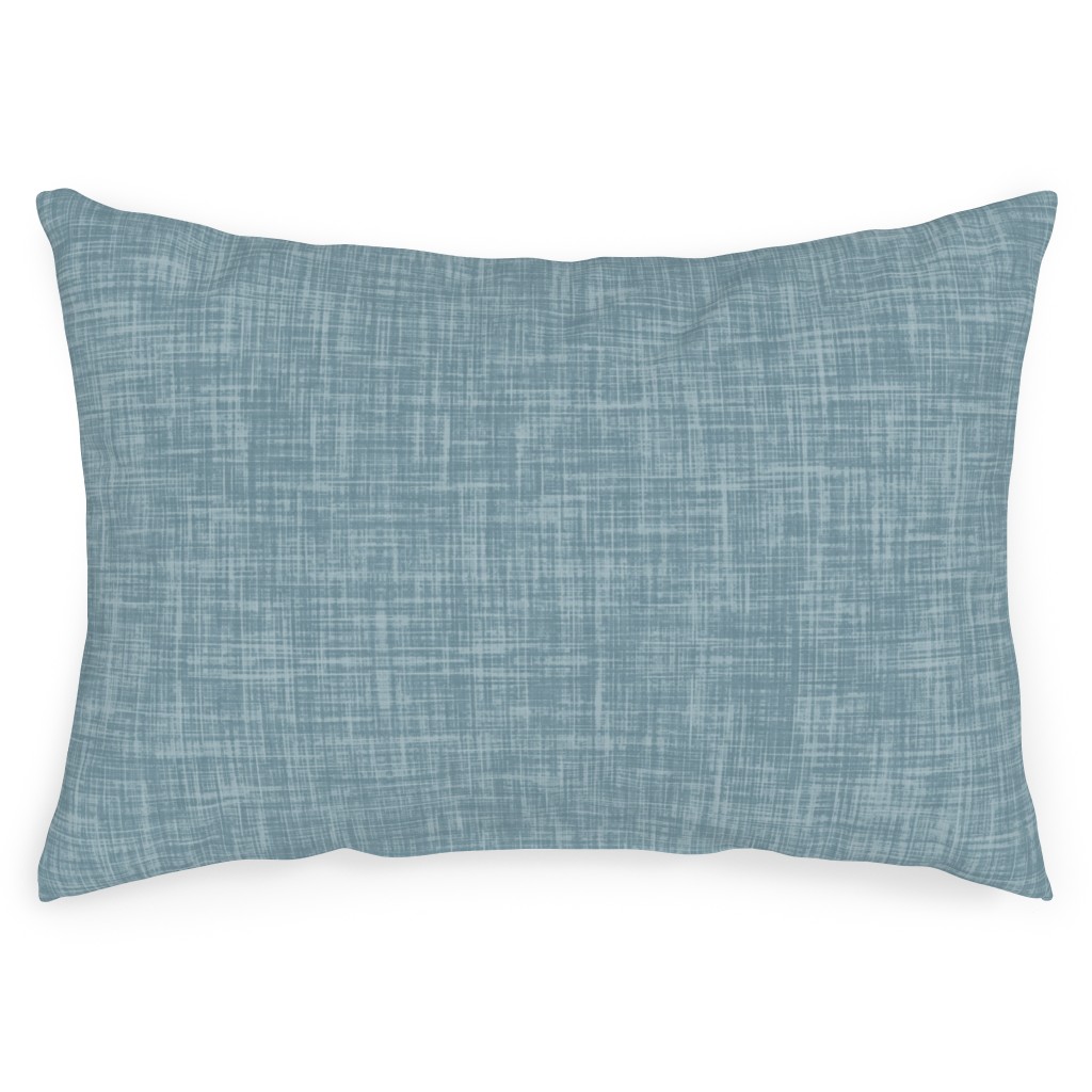Vintage Linen Outdoor Pillow, 14x20, Double Sided, Blue