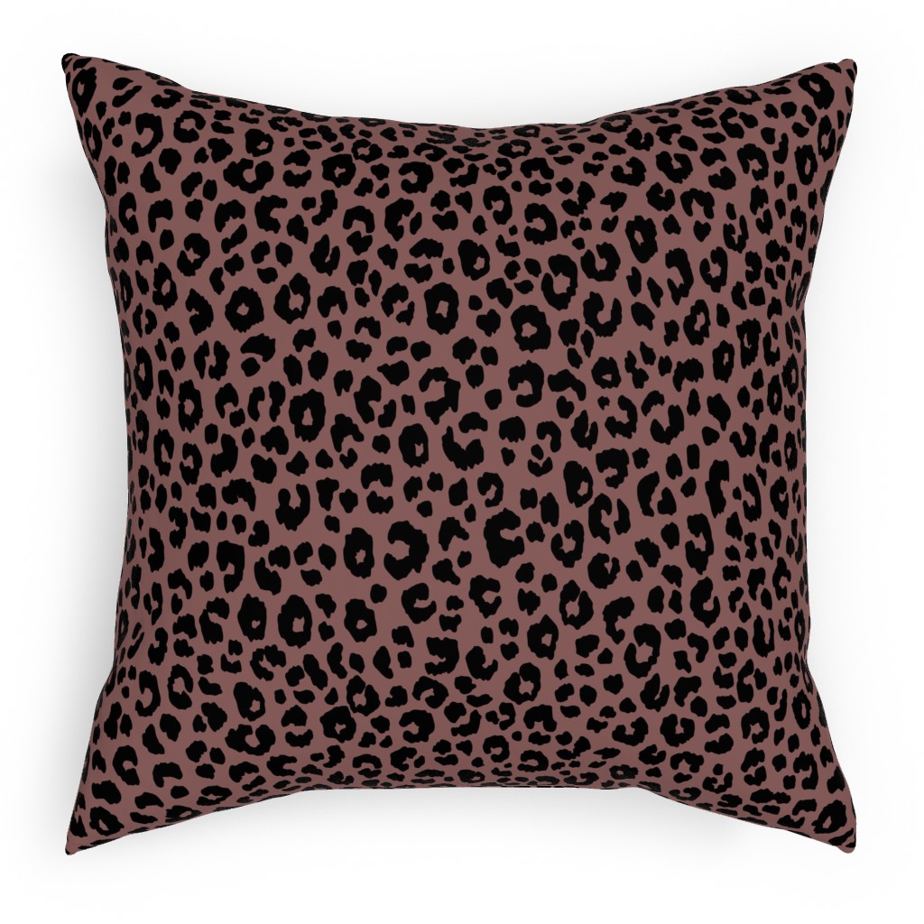 Leopard - Pale Mauve Outdoor Pillow, 18x18, Single Sided, Pink