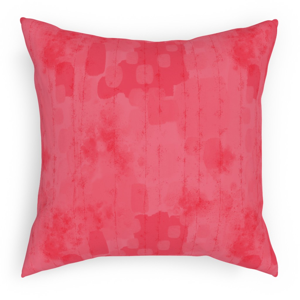 Watermelon Grunge - Pink Outdoor Pillow, 18x18, Single Sided, Pink
