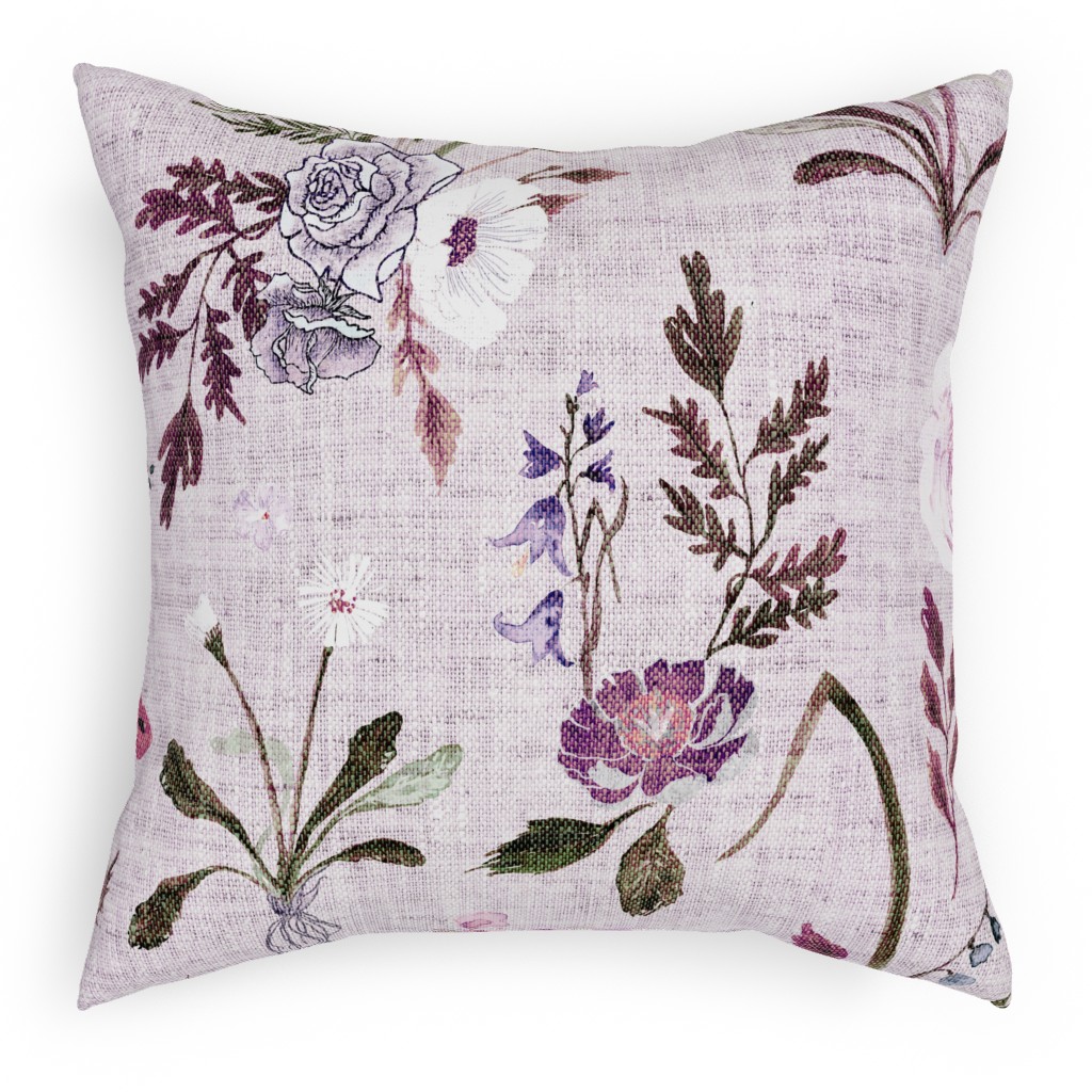 Jane - Lavender Outdoor Pillow, 18x18, Single Sided, Purple