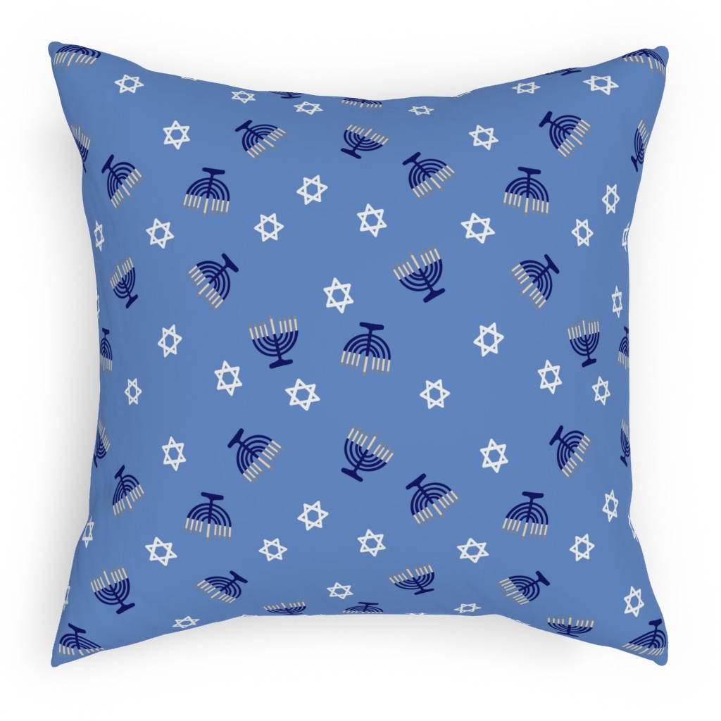 Star of David White & Blue Outdoor Pillow Shutterfly