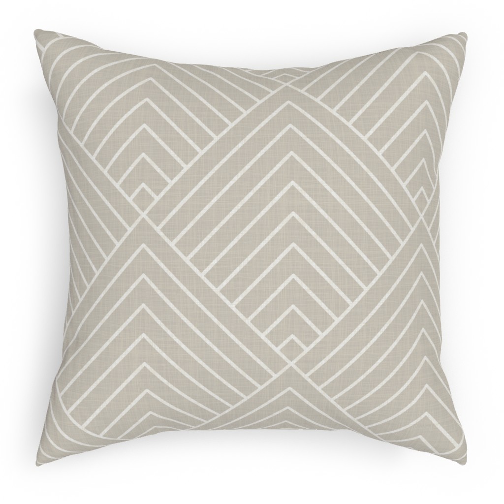 Wright Outdoor Pillow, 18x18, Double Sided, Beige
