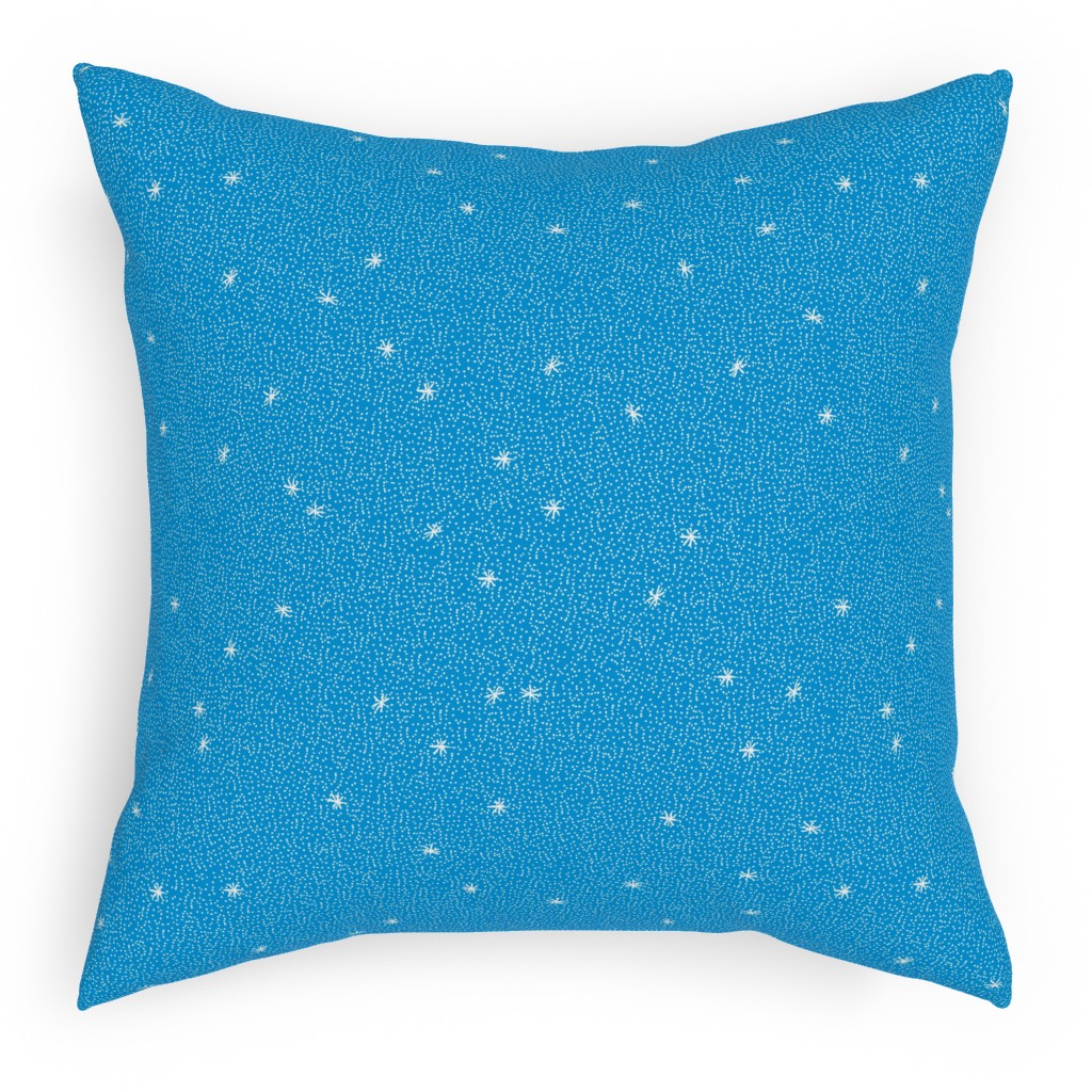 Holiday Hygge Snowflakes Outdoor Pillow, 18x18, Double Sided, Blue