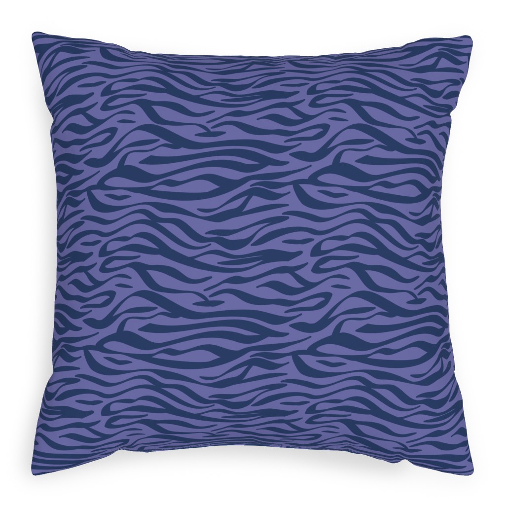 Zebra Animal Print - Purple Outdoor Pillow, 20x20, Single Sided, Purple