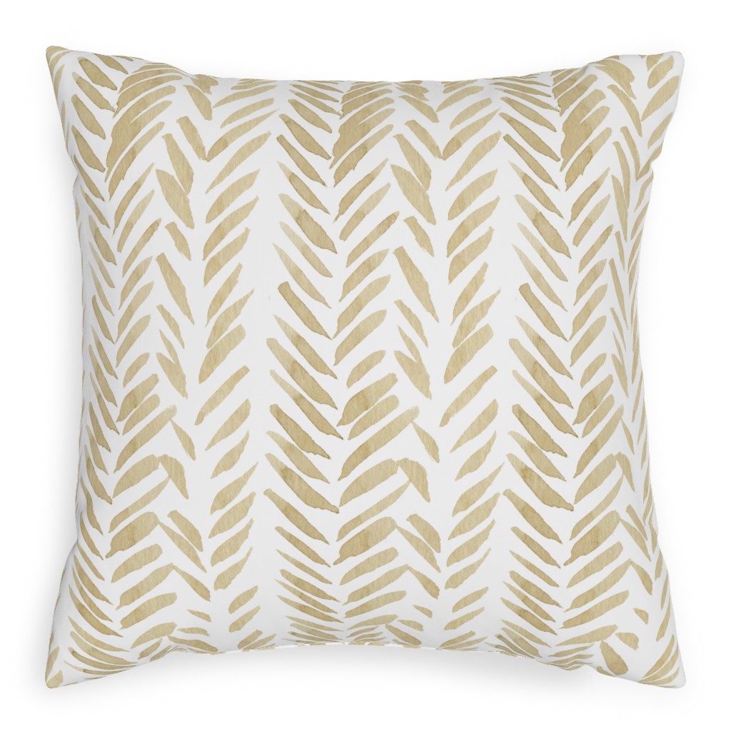 Leaf - Gold Outdoor Pillow, 20x20, Single Sided, Yellow