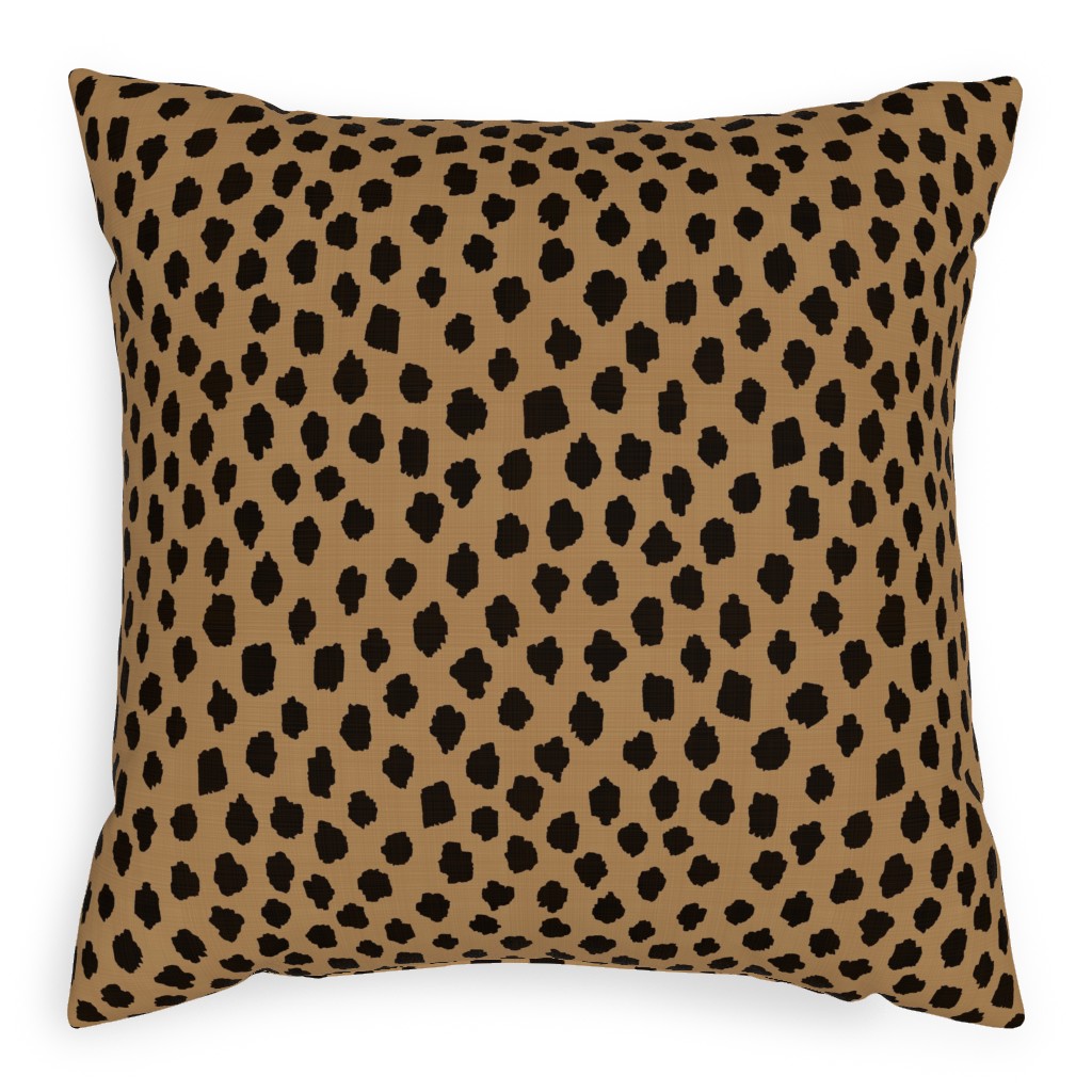 Cheetah Spots - Brown Outdoor Pillow, 20x20, Double Sided, Brown