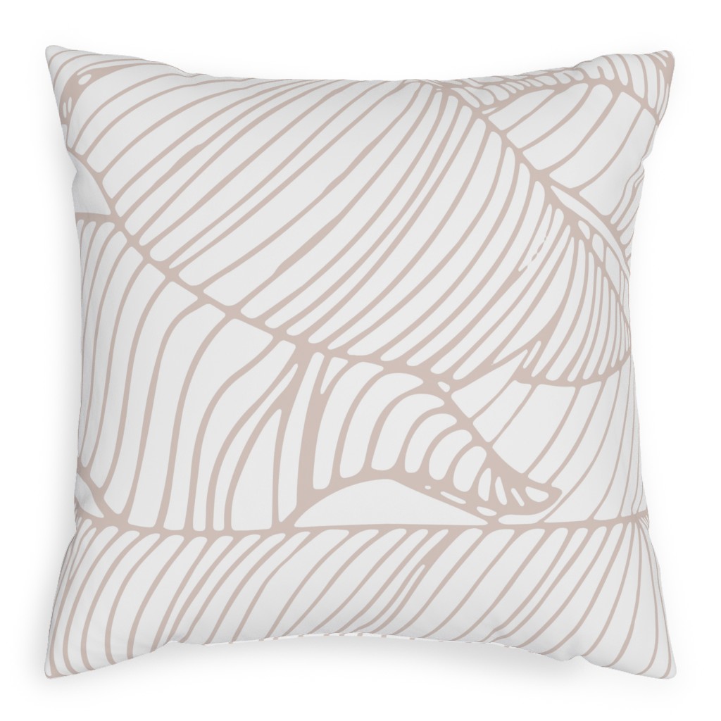 Banana Leaf - Blush Outdoor Pillow, 20x20, Double Sided, Beige