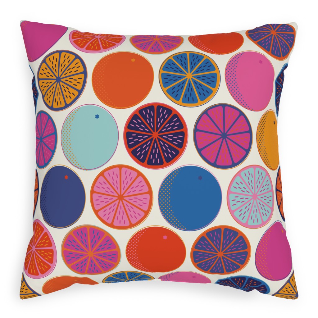 Orange Pop Outdoor Pillow, 20x20, Double Sided, Multicolor