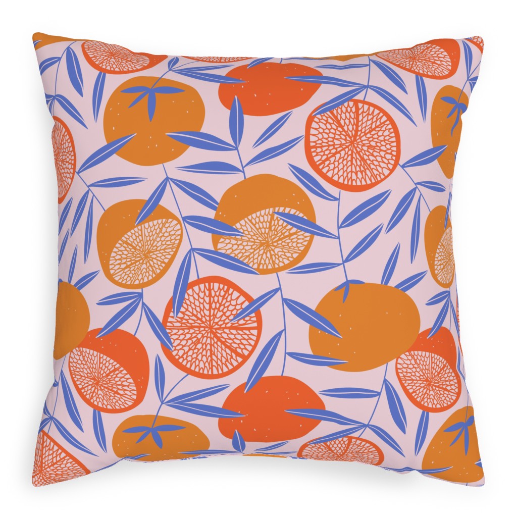Pop Art Grapefruits - Multi Outdoor Pillow, 20x20, Double Sided, Orange