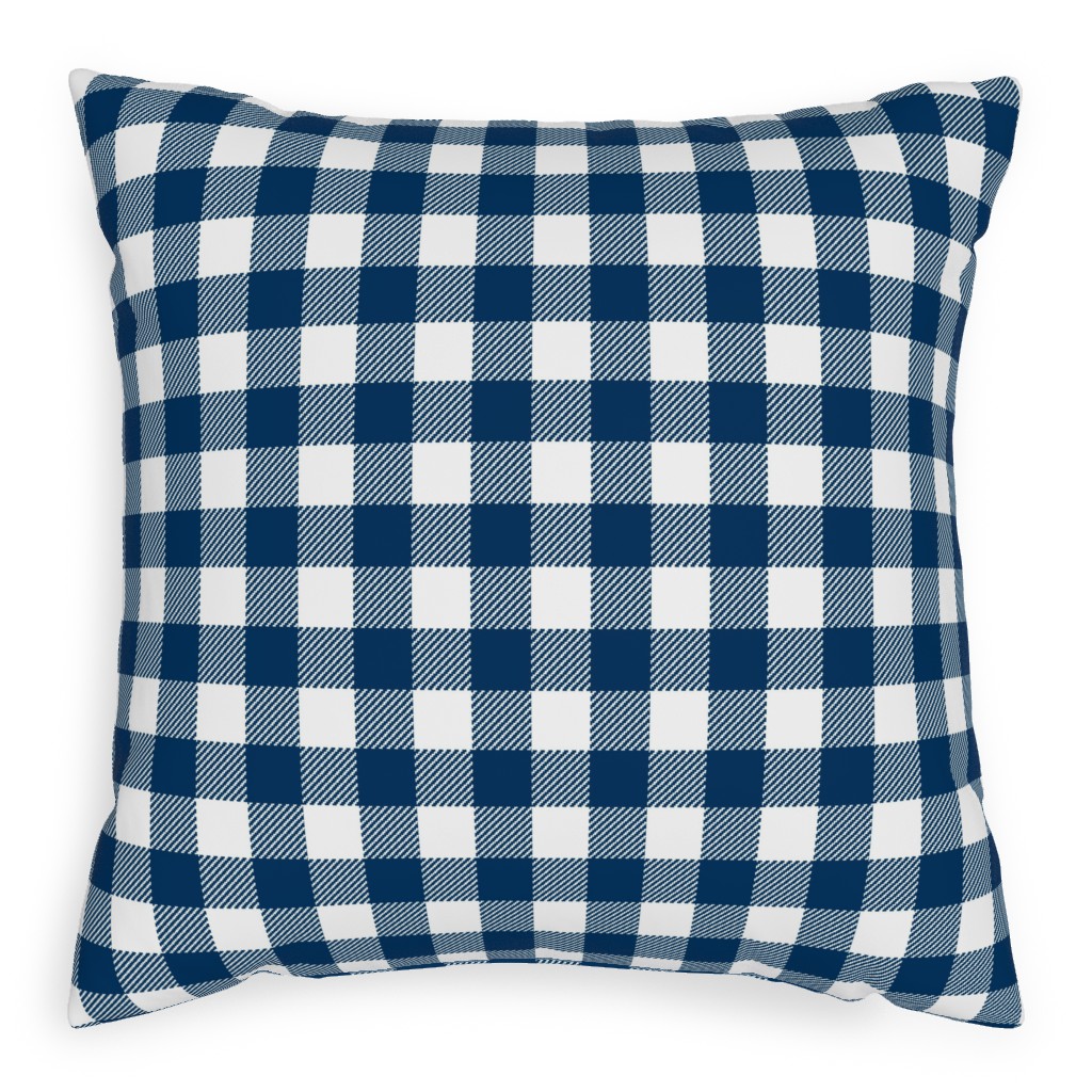 Buffalo Plaid Outdoor Pillow, 20x20, Double Sided, Blue