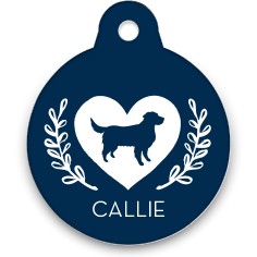 best in show heart silhouette circle pet tag