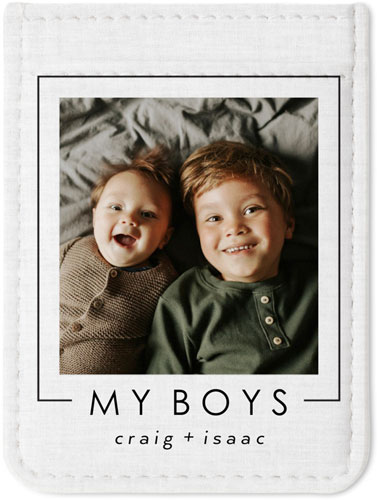 Outline Border Phone Card Holder, Black, black