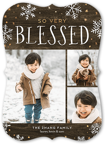 Rustic Winter Holiday Card, Brown, 5x7 Flat, Religious, Signature Smooth Cardstock, Bracket