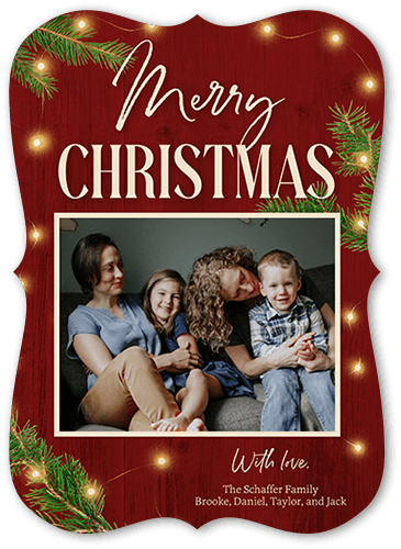 Loving Lights Holiday Card, Red, 5x7, Christmas, Signature Smooth Cardstock, Bracket