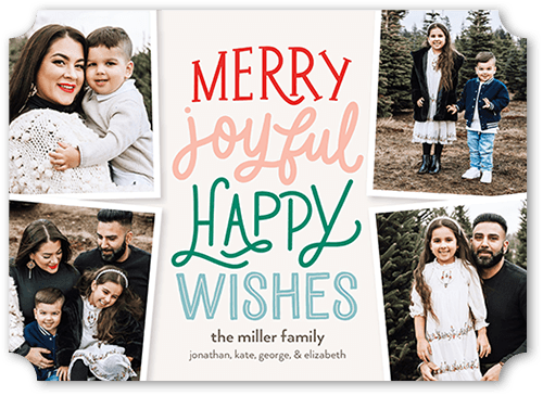 Cheerfully Cherished Holiday Card, Grey, 5x7 Flat, Holiday, Pearl Shimmer Cardstock, Ticket