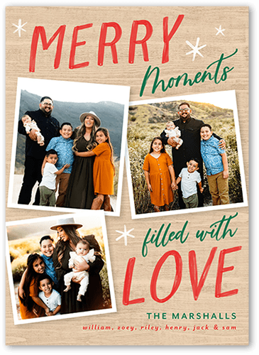 Moving Moments Holiday Card, Brown, 5x7 Flat, Christmas, Luxe Double-Thick Cardstock, Square