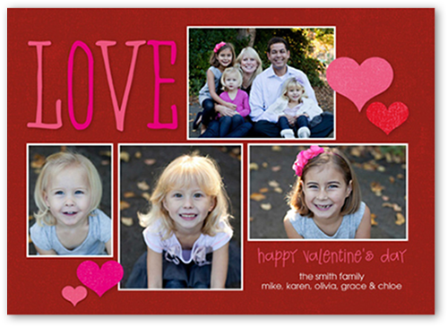 Giving Our Love Valentine's Card, Square Corners