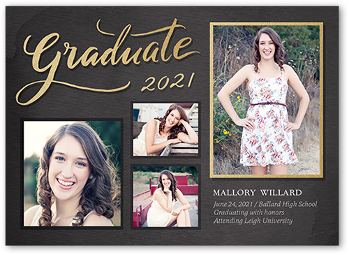 Classy Grid 5x7 Graduation Announcement Shutterfly