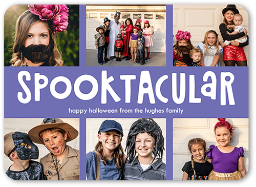 Delightful Spooktacular Halloween Card, Purple, 5x7 Flat, Signature Smooth Cardstock, Rounded