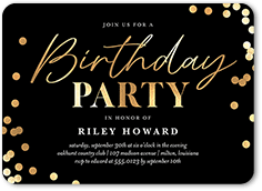 75th Birthday Invitation - Black And Gold Birthday Invite - Birthday Invite  Ideas For Adult Woman and Man - 20 Fill-in Invitation Cards With 20