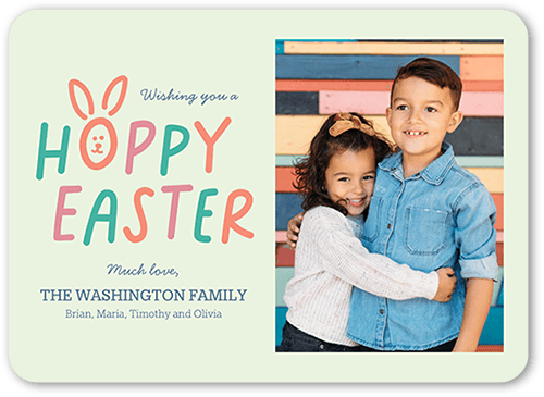 Hoppy Greetings Easter Card, Rounded Corners