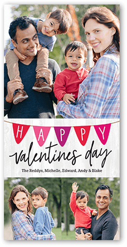 Banner Joy Valentine's Day Card, Grey, 4x8 Flat, 100% Recycled Cardstock , Square