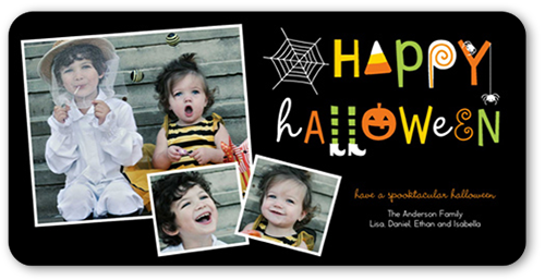 Creepy Crawlers Halloween Card, Black, Standard Smooth Cardstock, Rounded