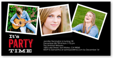 party time collage birthday invitation 4x8 photo