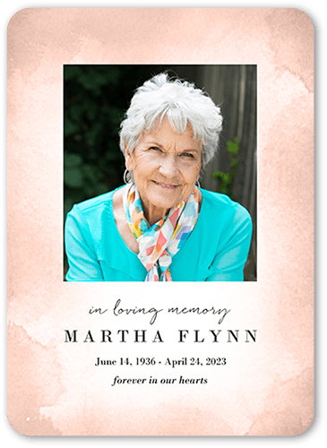 Brushed Watercolor Sympathy Card, Orange, 5x7 Flat, Write Your Own Greeting, Standard Smooth Cardstock, Rounded, Russet