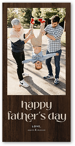 Timber Sentiment Father's Day Card, Beige, 4x8 Flat, Standard Smooth Cardstock, Square