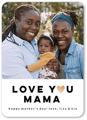 Radiant Heart Mother's Day Card, White, 5x7 Flat, Signature Smooth Cardstock, Rounded, White