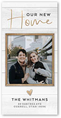 Rustic Home Moving Announcement, White, 4x8 Flat, Signature Smooth Cardstock, Square, White