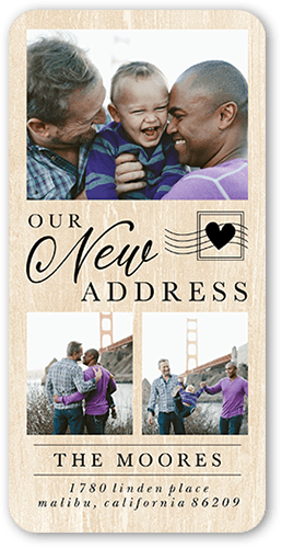Stamped Address Moving Announcement, White, 4x8 Flat, Standard Smooth Cardstock, Rounded