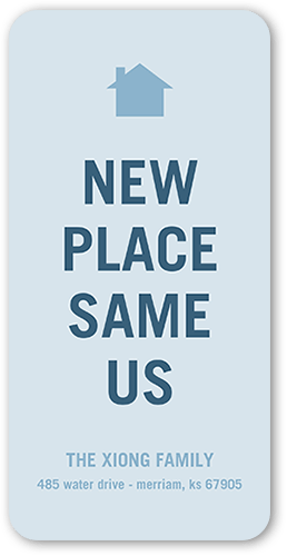 Update Us Moving Announcement, Blue, 4x8 Flat, Write Your Own Greeting, Signature Smooth Cardstock, Rounded, Celeste