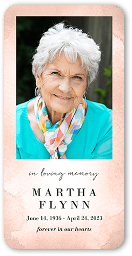 Brushed Watercolor Sympathy Card, Orange, 4x8 Flat, Write Your Own Greeting, Standard Smooth Cardstock, Rounded, Russet