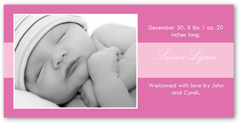 Cookie Rose Birth Announcement, Pink, Standard Smooth Cardstock, Square