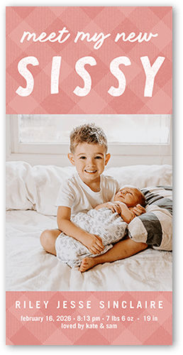 Meet My New Birth Announcement, Pink, 4x8 Flat, Standard Smooth Cardstock, Square