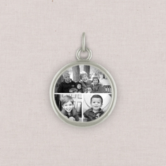 silver gallery of three photo charm