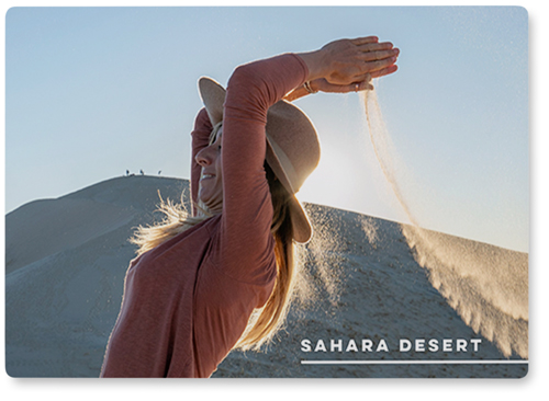 Wanderings Photo Tile, Metal, 5x7, White, white